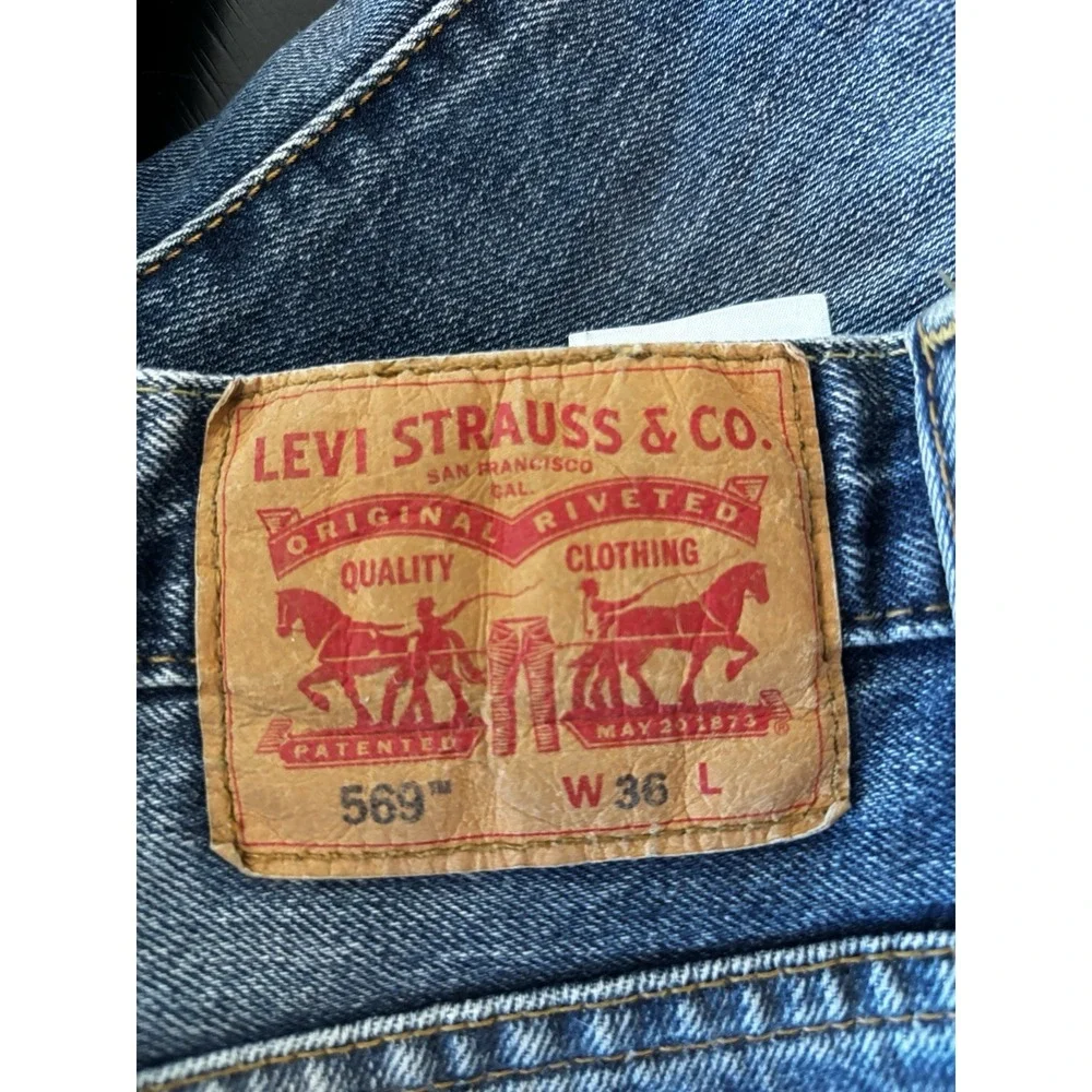 Levis Shorts Mens 36 569‎ Loose Straight Baggy Faded Comfort Casual Zip Y2K